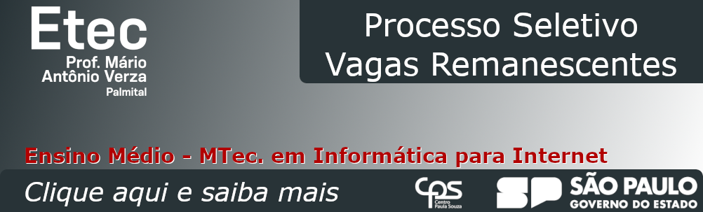 Vagas Remanescentes – Ensino Médio – MTec Informática para Internet